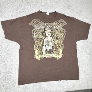 Popeye Shirt Mens 2XL Tall Brown Graphic I Yam What I Yam Delta 2010 Cartoon Tee
